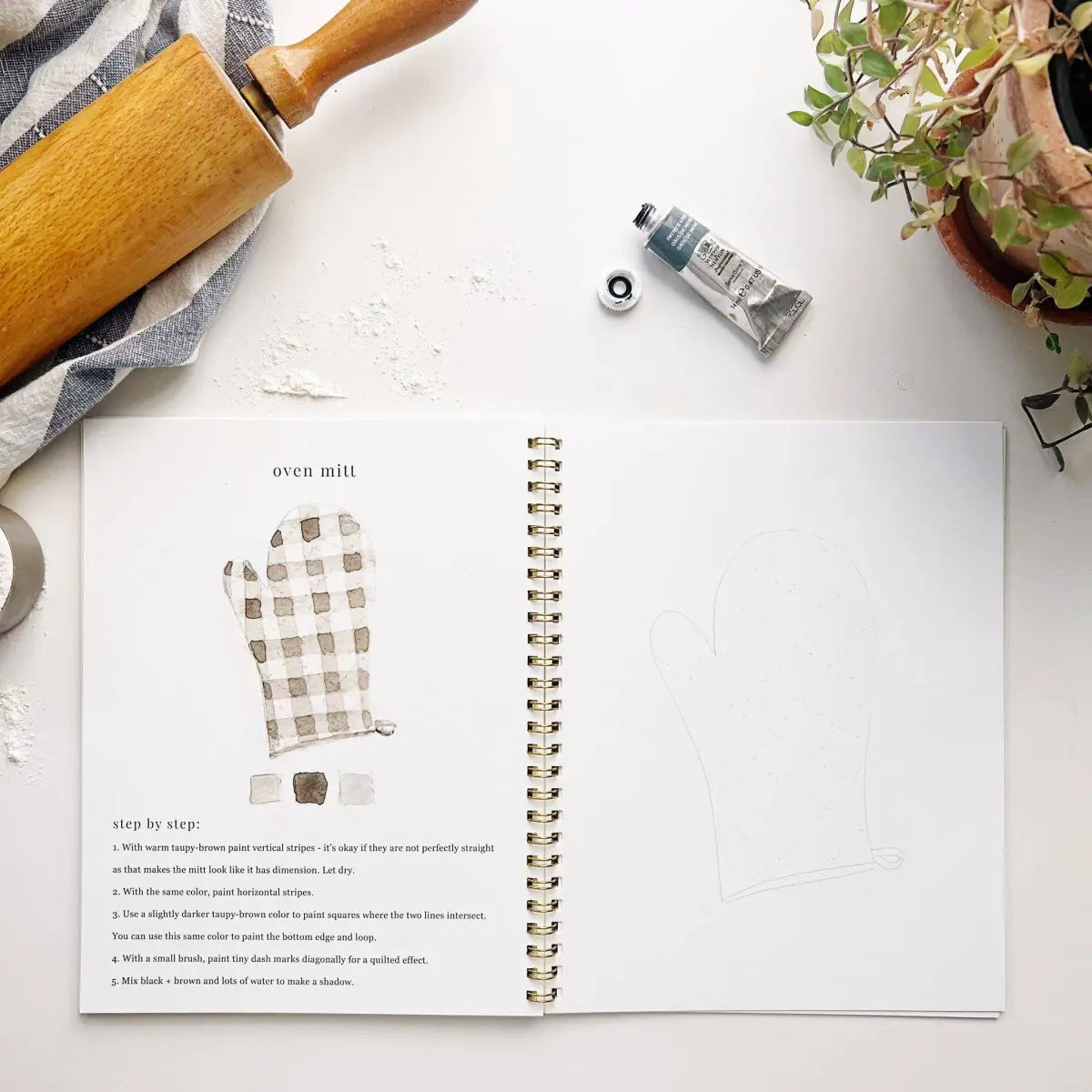 Watercolor Workbook - Baking - Emily Lex - emily lex studio