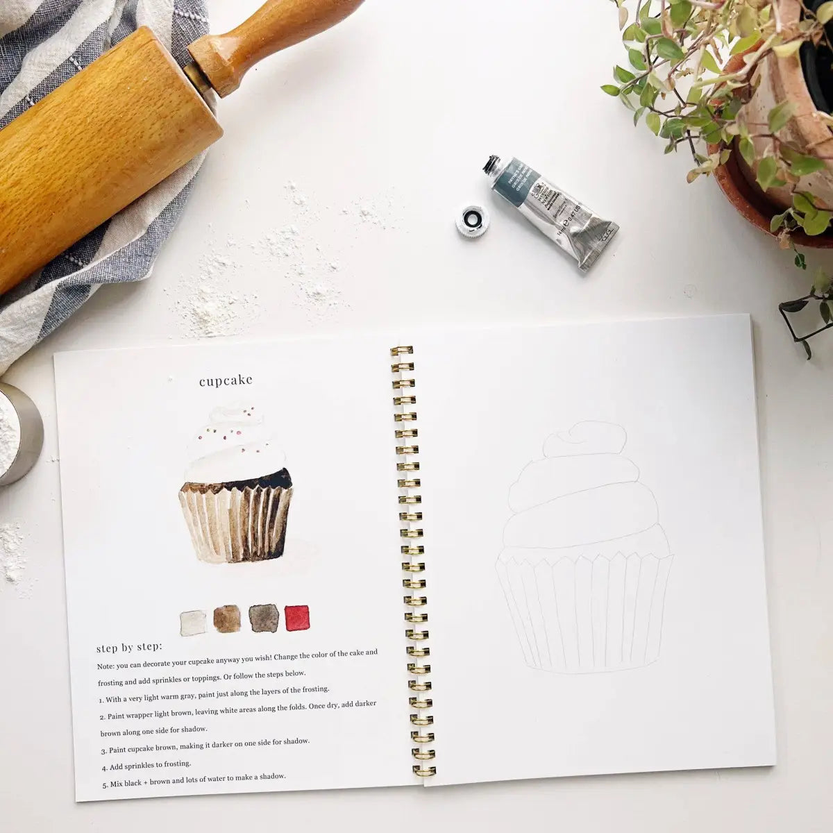 Watercolor Workbook - Baking - Emily Lex - emily lex studio