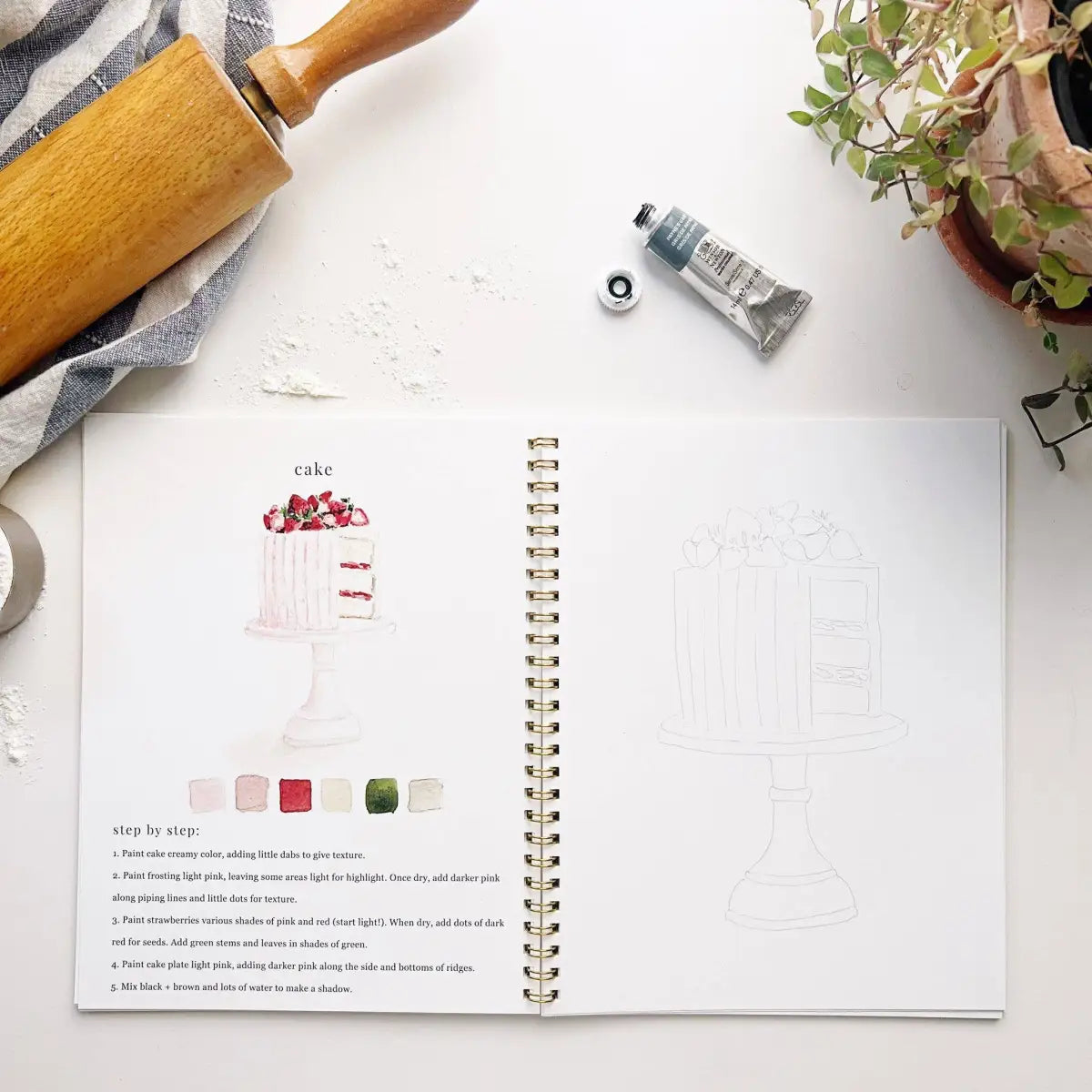 Watercolor Workbook - Baking - Emily Lex - emily lex studio