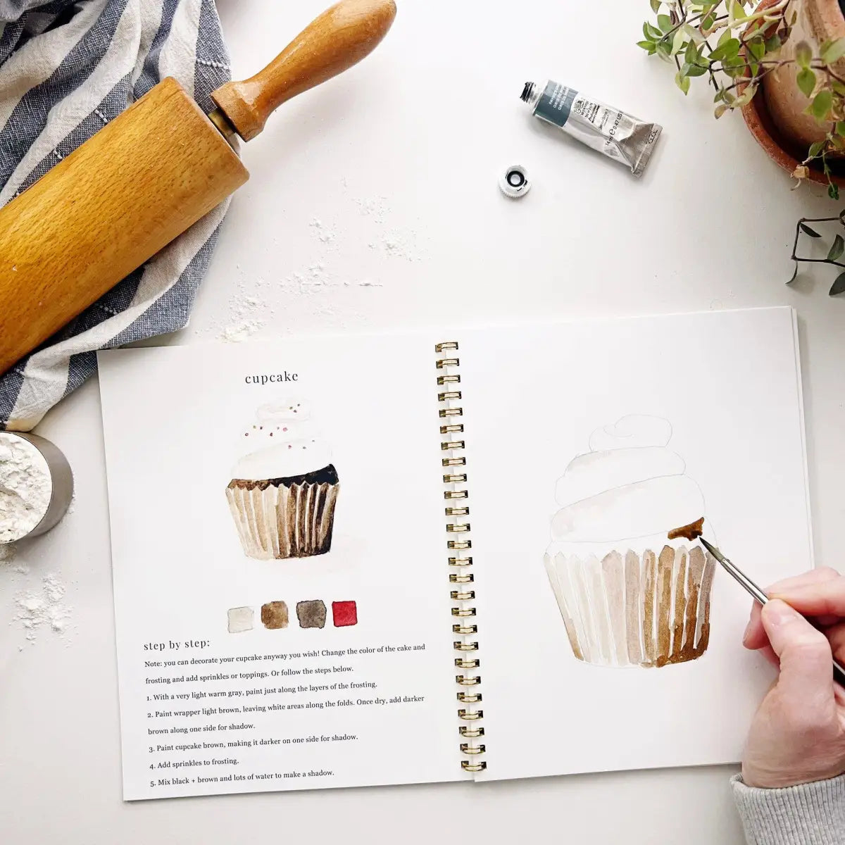 Watercolor Workbook - Baking - Emily Lex - emily lex studio