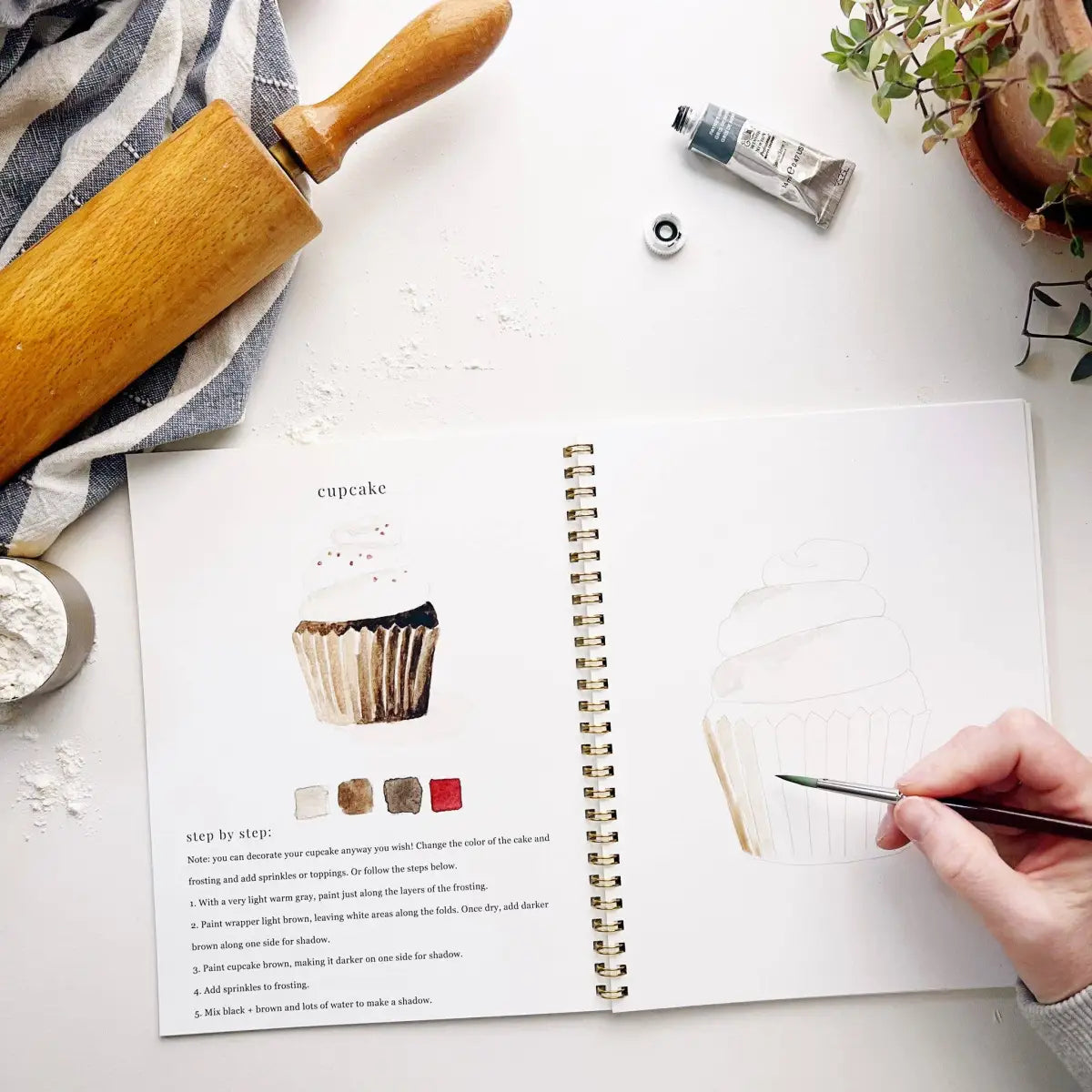 Watercolor Workbook - Baking - Emily Lex - emily lex studio