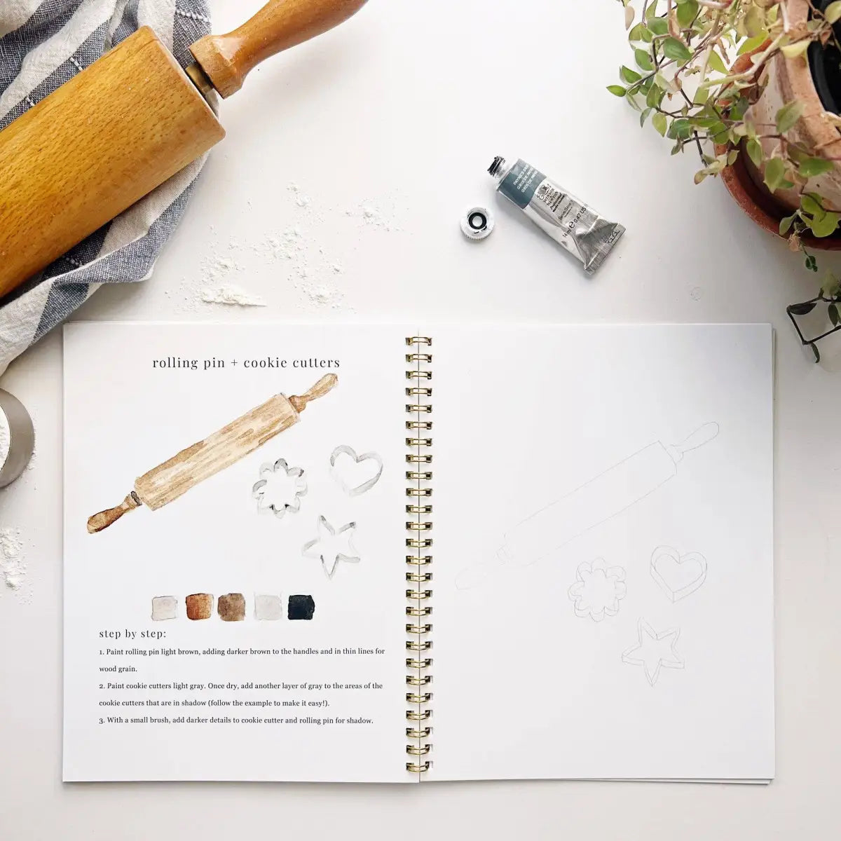 Watercolor Workbook - Baking - Emily Lex - emily lex studio