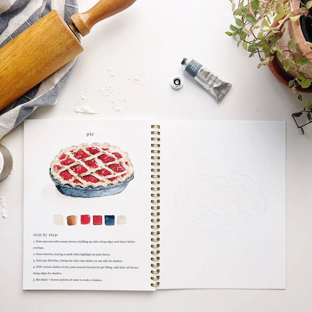 Watercolor Workbook - Baking - Emily Lex - emily lex studio