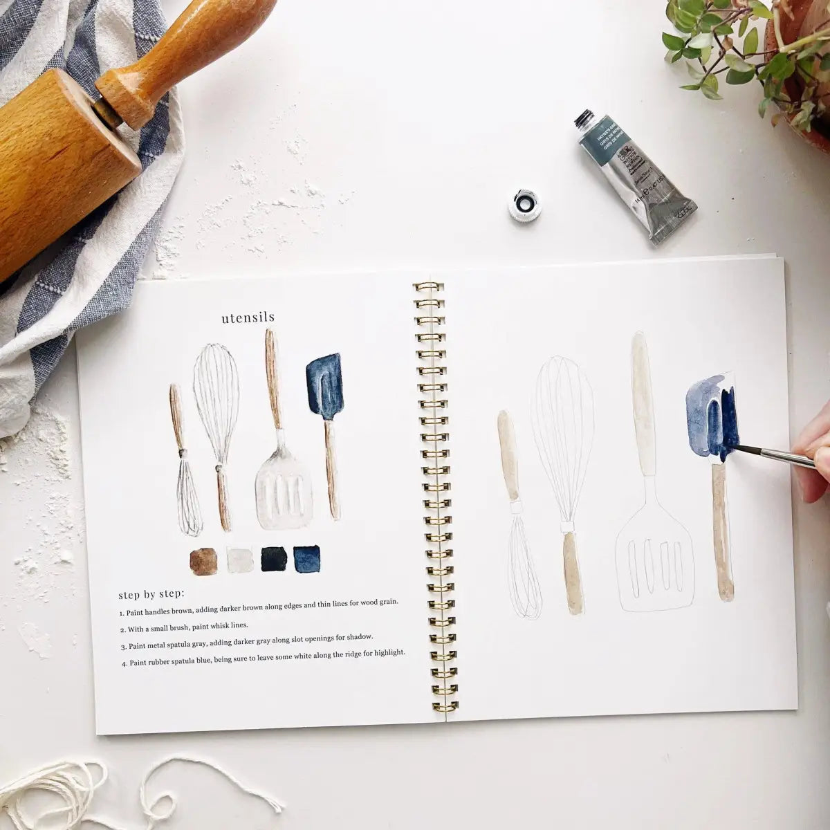 Watercolor Workbook - Baking - Emily Lex - emily lex studio