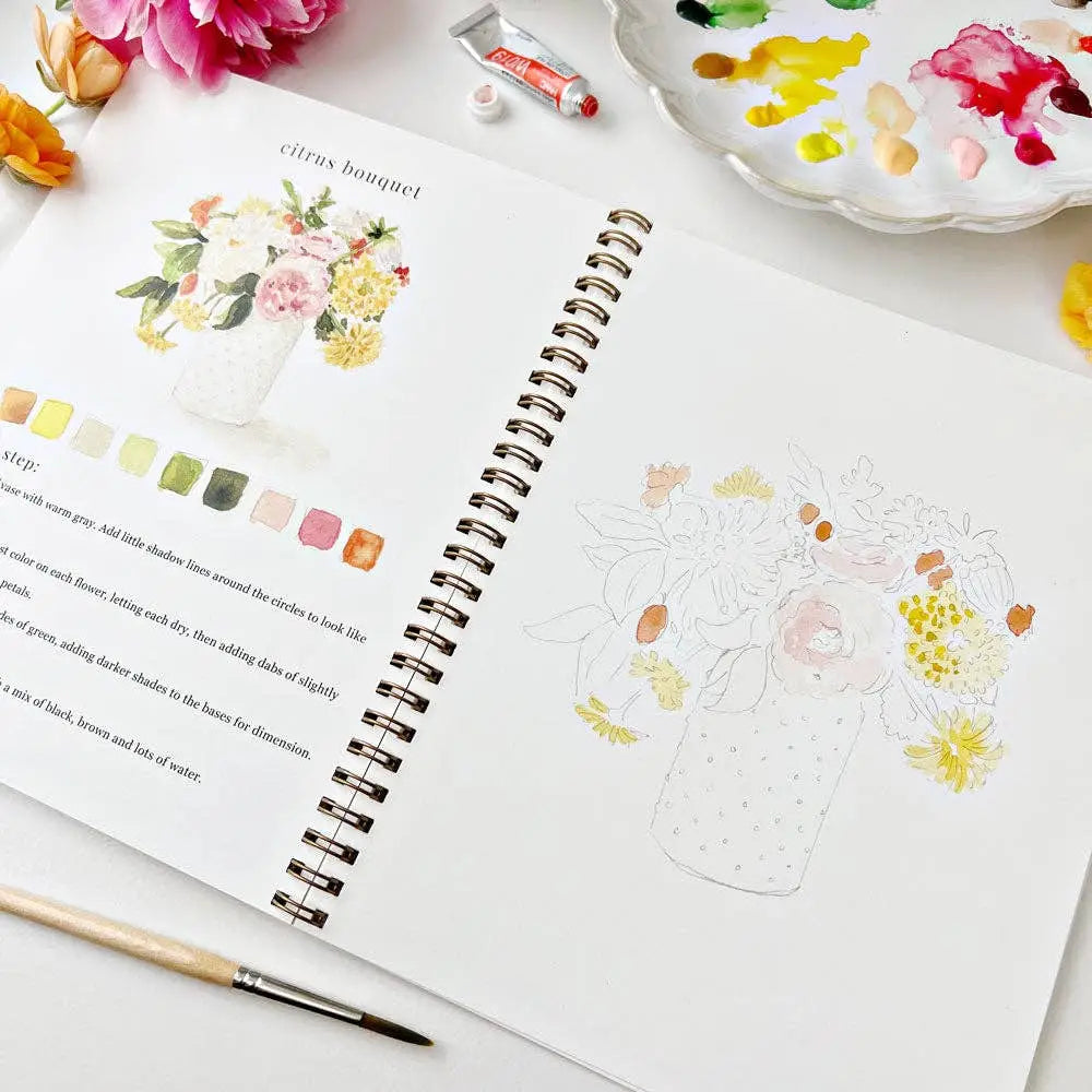 Watercolor Workbook - Bouquets - Emily Lex - emily lex studio