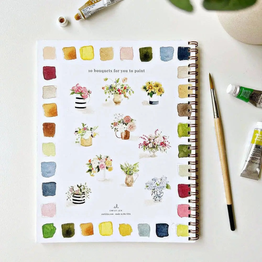Watercolor Workbook - Bouquets - Emily Lex - emily lex studio