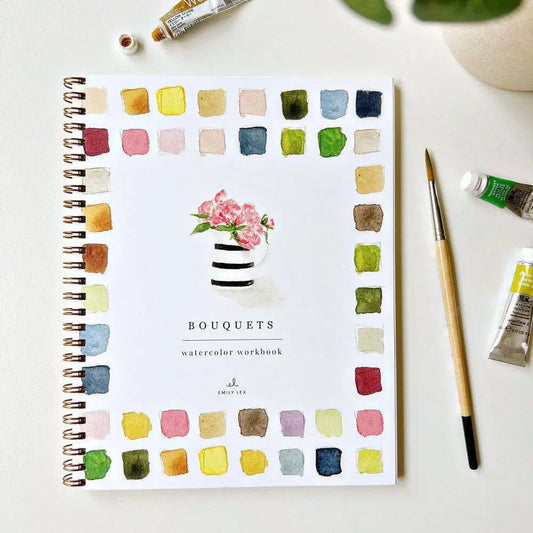 Watercolor Workbook - Bouquets - Emily Lex - emily lex studio