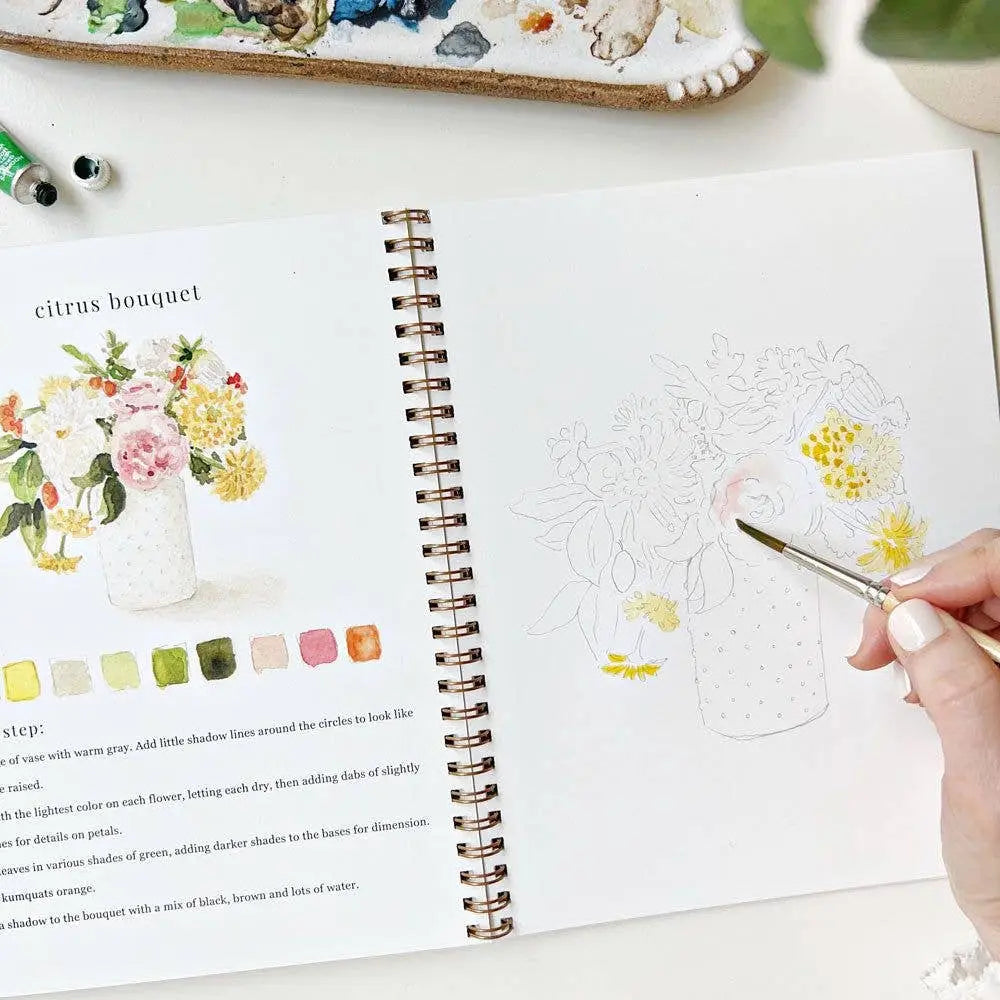 Watercolor Workbook - Bouquets - Emily Lex - emily lex studio