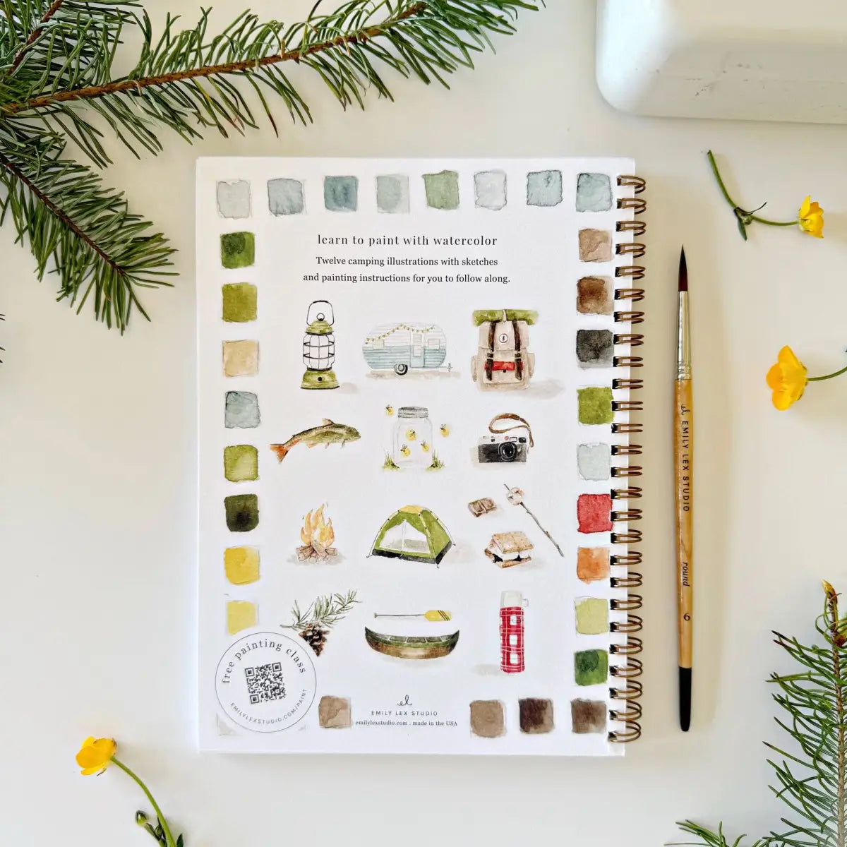 Watercolor Workbook - Camping - Emily Lex - emily lex studio