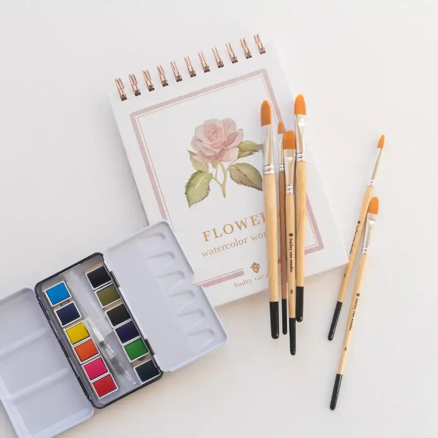 Watercolor Workbook - Flowers - Bailey Rae Studio