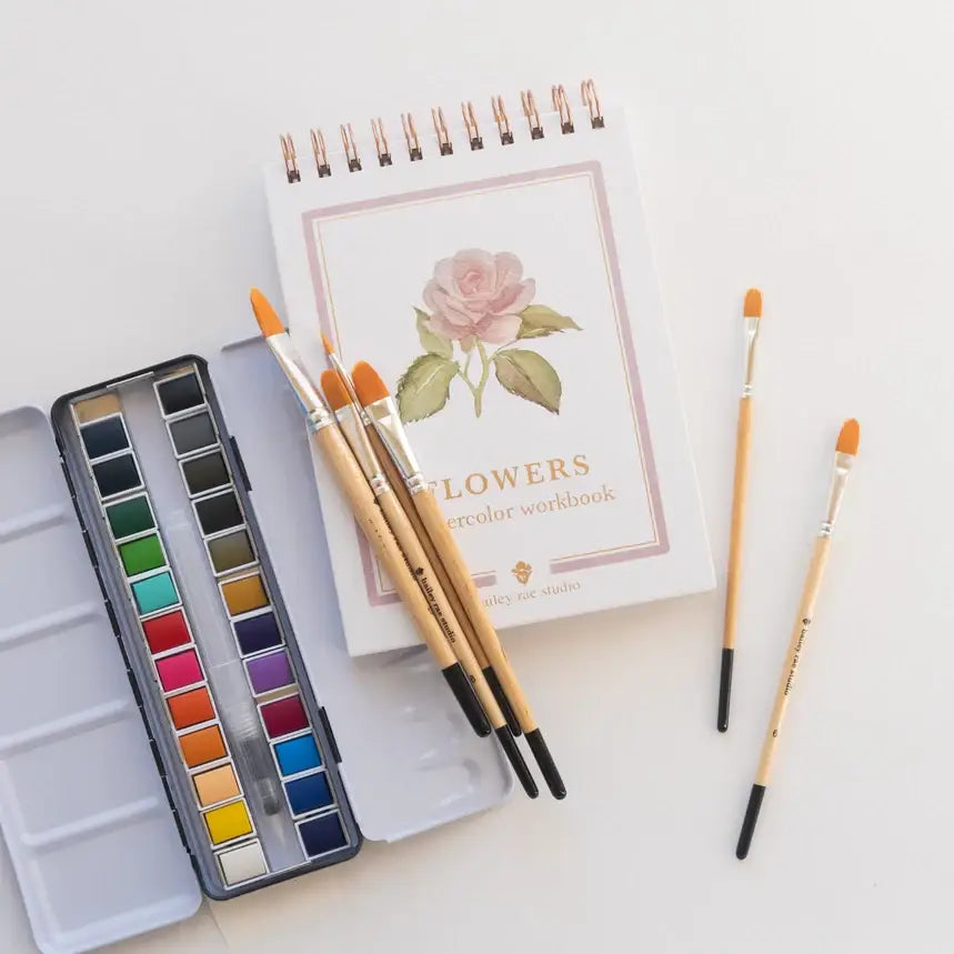 Watercolor Workbook - Flowers - Bailey Rae Studio