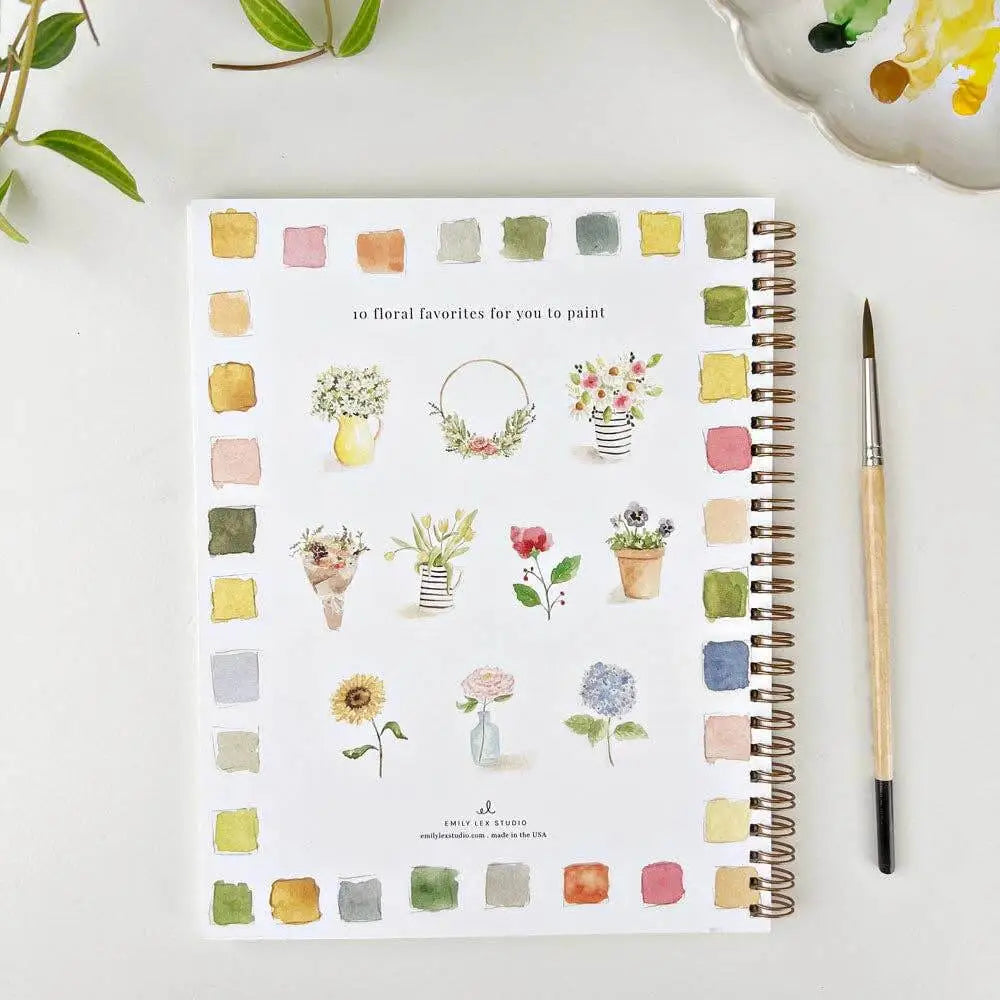 Watercolor Workbook - Flowers - Emily Lex - emily lex studio