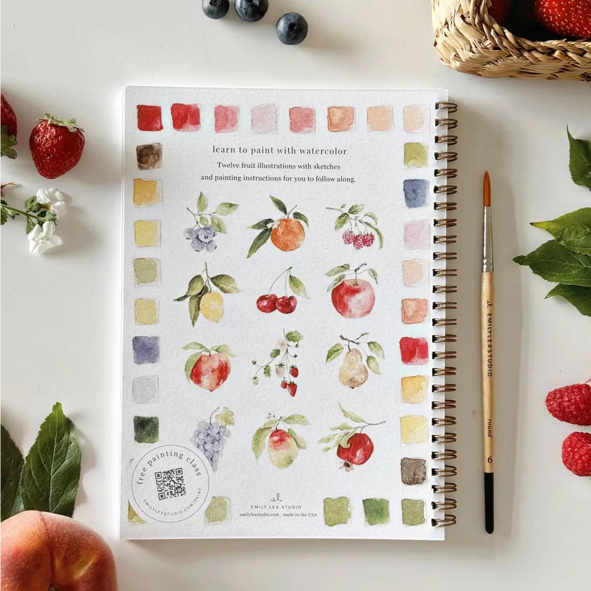 Watercolor Workbook - Fruit - Emily Lex - emily lex studio