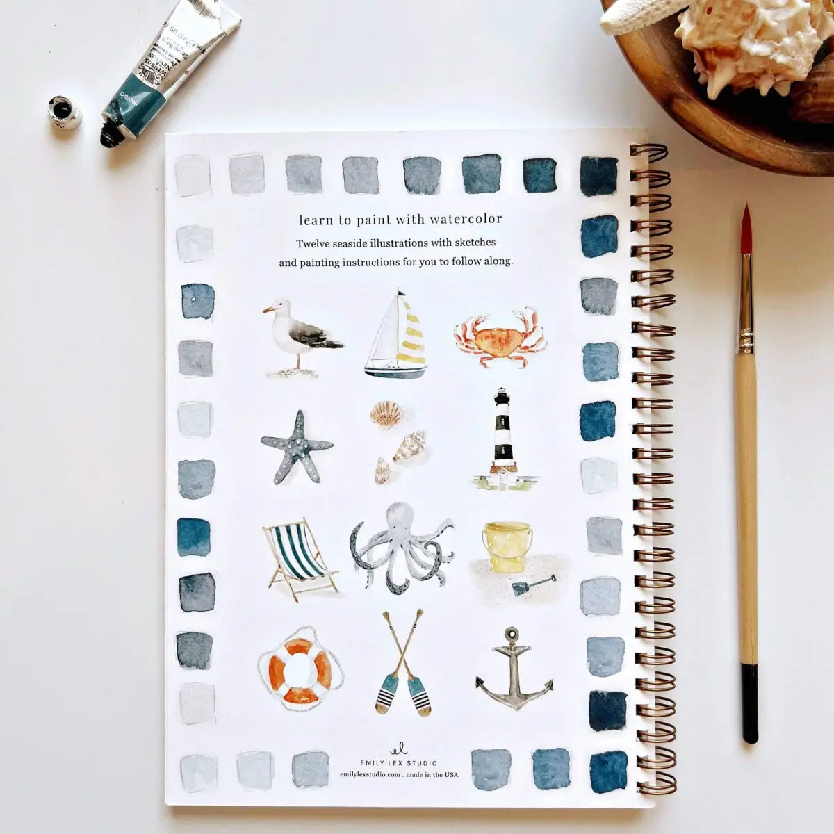 Watercolor Workbook - Seaside - Emily Lex - emily lex studio