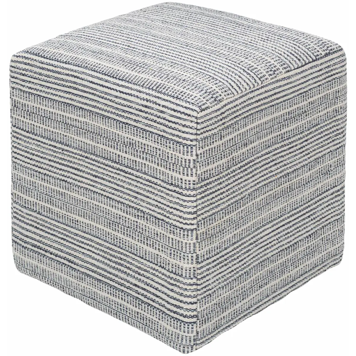 Waterfall Woven Cotton Pouf - 16’’ x 16’’ x 18’’ Cube - Boutique Rugs