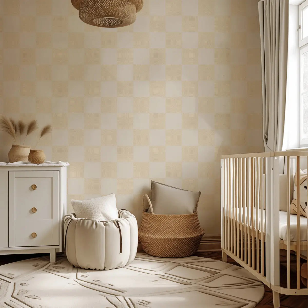 Watson Wallpaper - Large Scale Checkerboard - by Hufton Studio - Loomwell Home Goods