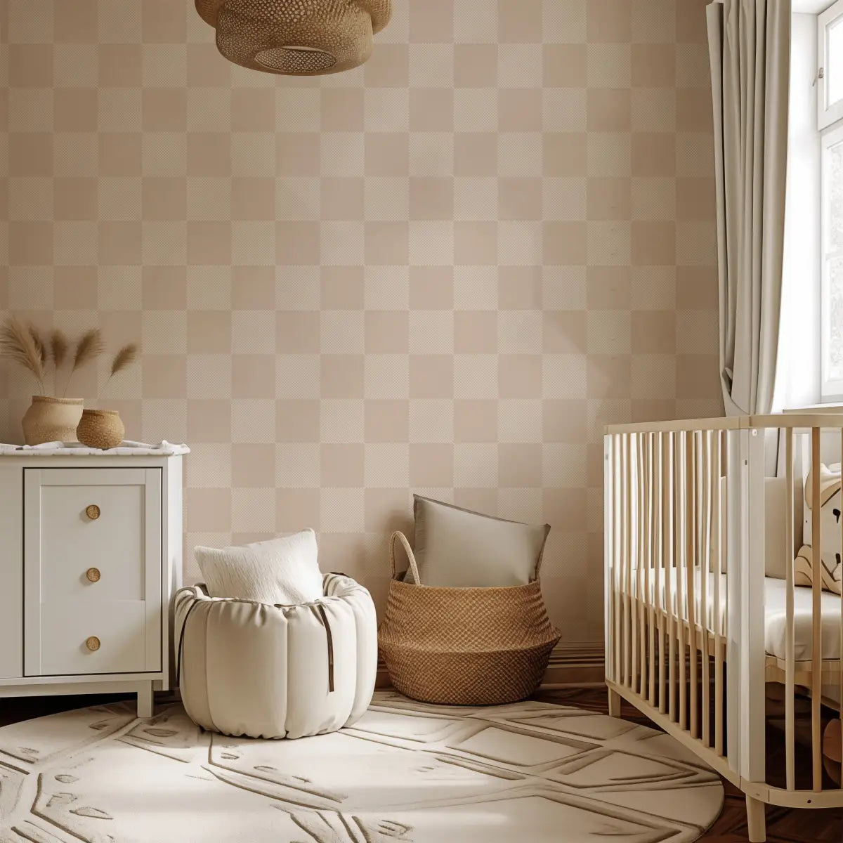 Watson Wallpaper - Large Scale Checkerboard - by Hufton Studio - Loomwell Home Goods