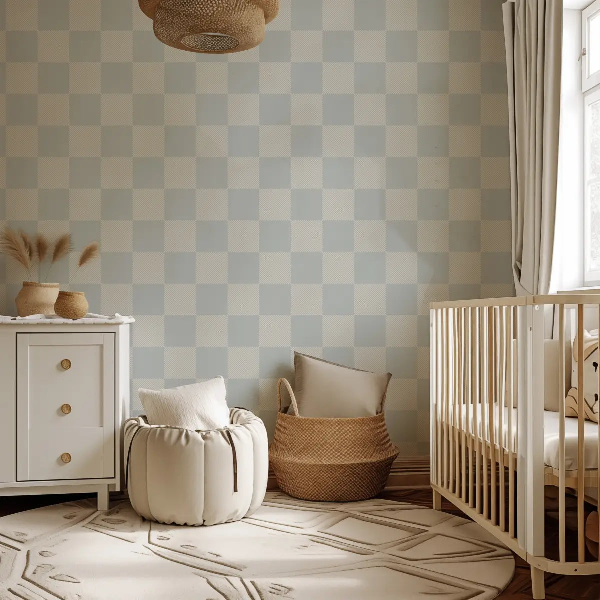 Watson Wallpaper - Large Scale Checkerboard - by Hufton Studio - Loomwell Home Goods