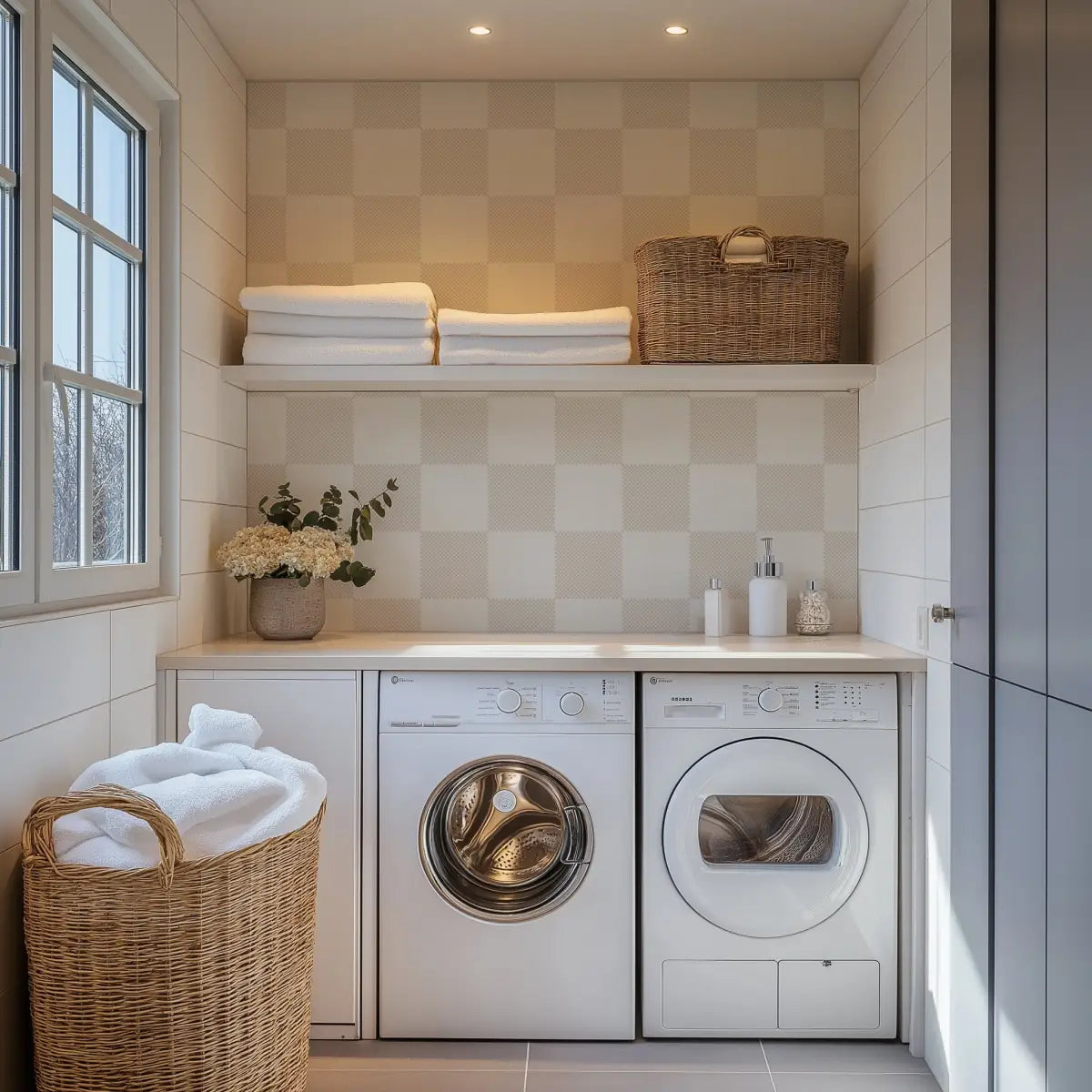 Watson Wallpaper - Large Scale Checkerboard - by Hufton Studio - Loomwell Home Goods