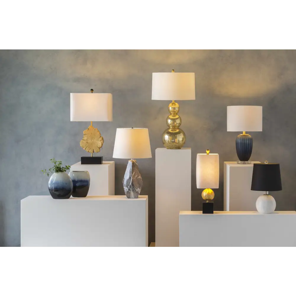 Watsonville Gold & Blac Resin Table Lamp - 22.75’’H x 7.5’’W x 7.5’’D - Boutique Rugs