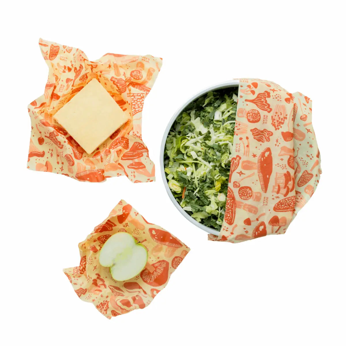 Beeswax Food Wraps - Mushroom - 3 Pack - Bee’s Wrap