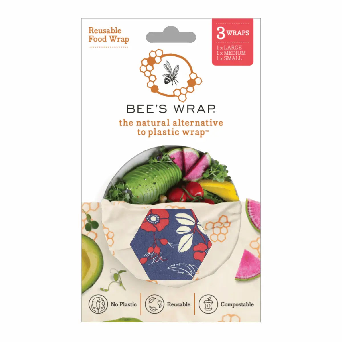 Beeswax Food Wraps - Botanical - 3 Pack - Bee’s Wrap