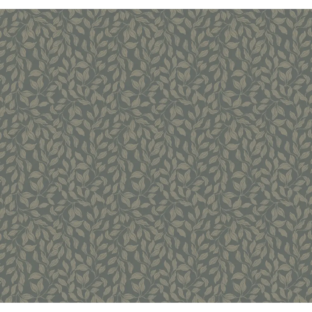 Waylon Wallpaper - Tiny Leaf Vines - by The Fibery - Sample 1 foot by 1 foot / Dark Teal - Loomwell Home Goods