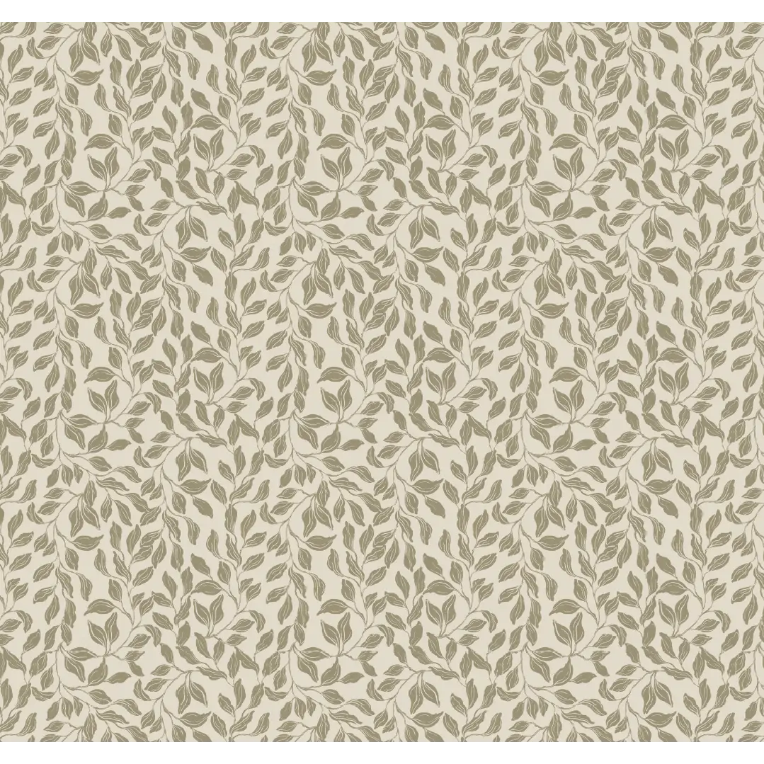 Waylon Wallpaper - Tiny Leaf Vines - by The Fibery - Sample 1 foot by 1 foot / Light Neutral - Loomwell Home Goods