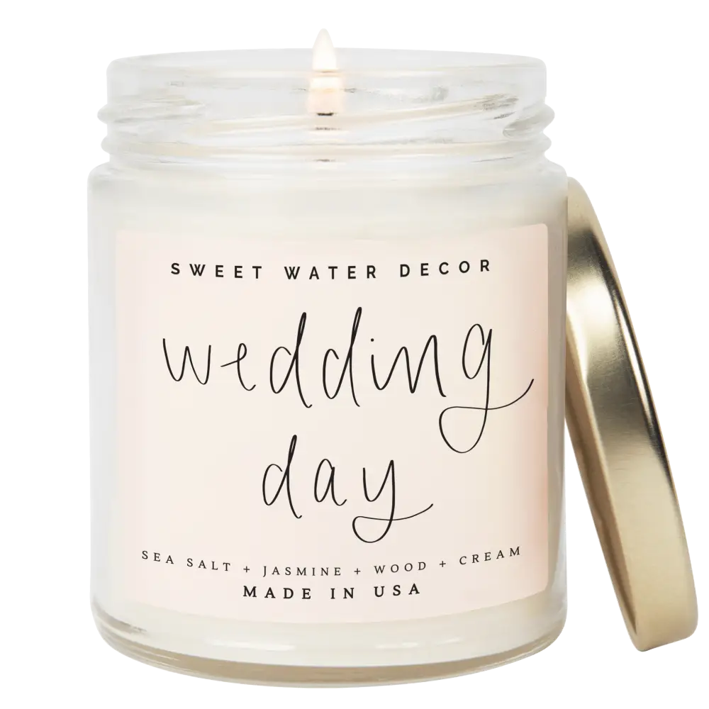 Wedding Soy Candle - Clear Jar - 9 oz - Sweet Water Decor