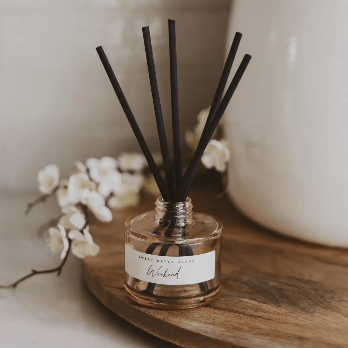 Weekend Tinted Glass Jar Reed Diffuser - Sweet Water Decor