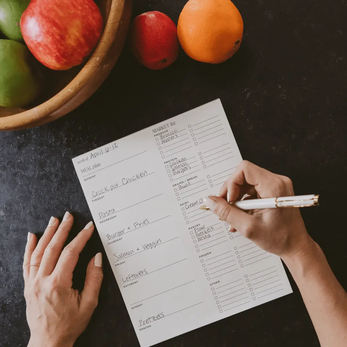 Weekly Meal Planner Notepad - Sweet Water Decor