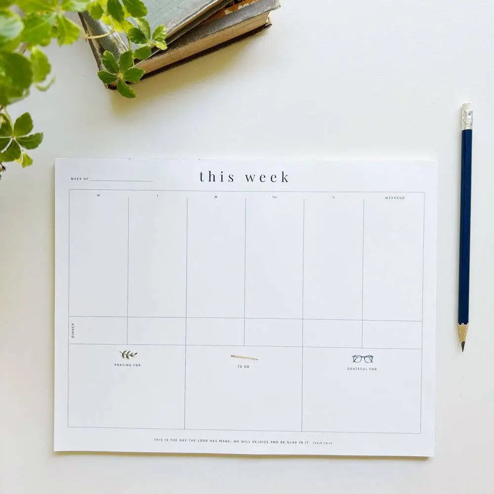 Weekly Planner Notepad watercolor - emily lex studio