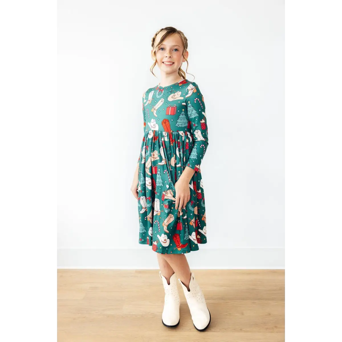 Western Wonderland L/S Pocket Twirl Dress - Mila & Rose ®
