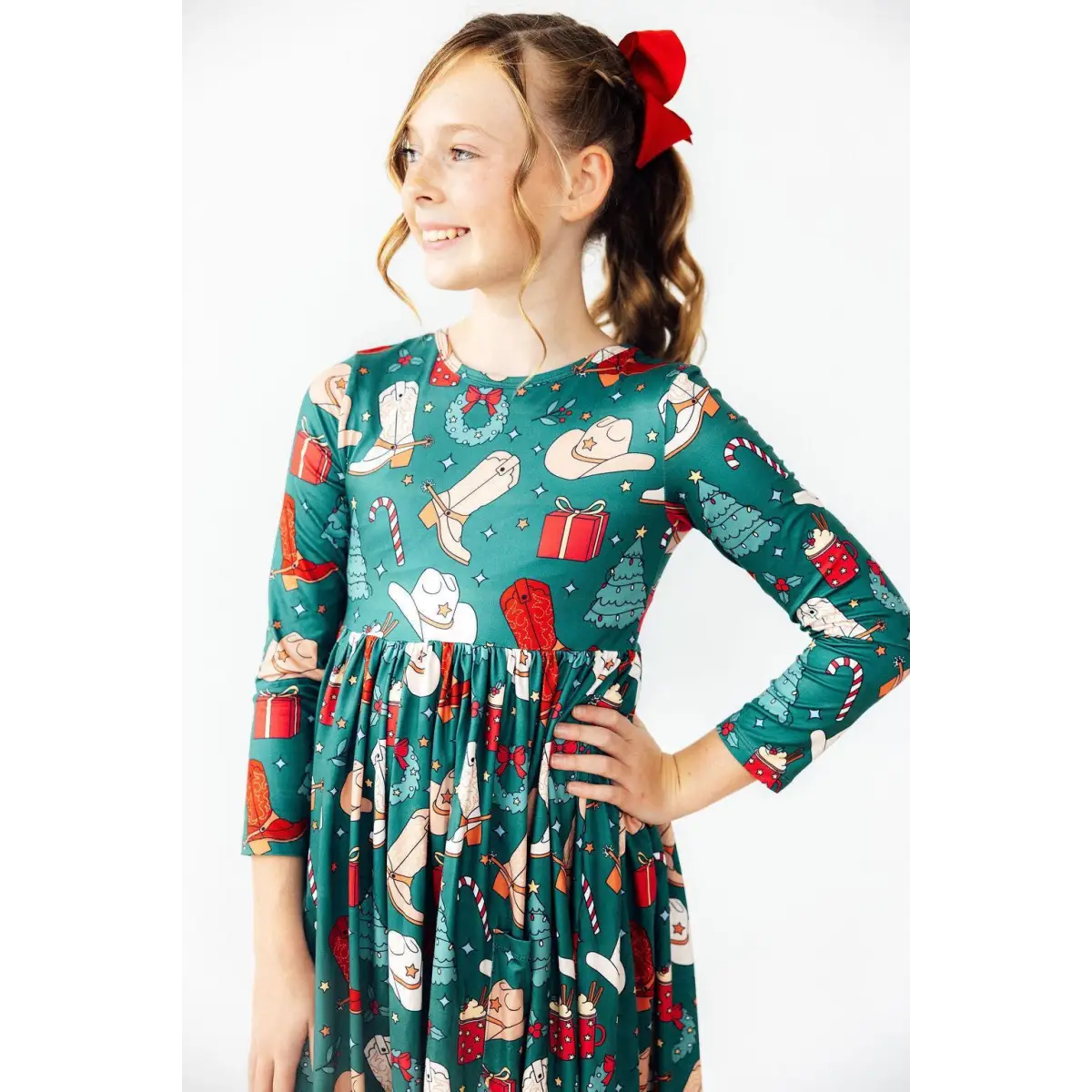 Western Wonderland L/S Pocket Twirl Dress - Mila & Rose ®
