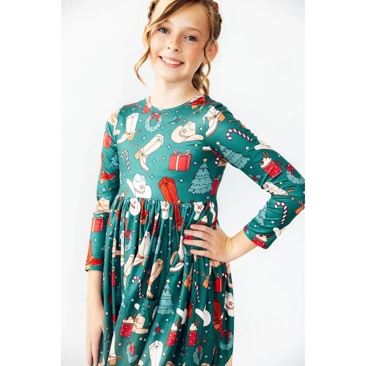 Western Wonderland L/S Pocket Twirl Dress - Mila & Rose ®