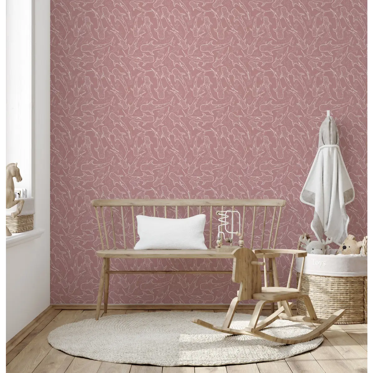 Wharton Wallpaper - Subtle Sharks - by Studio Stephie - Loomwell Home Goods