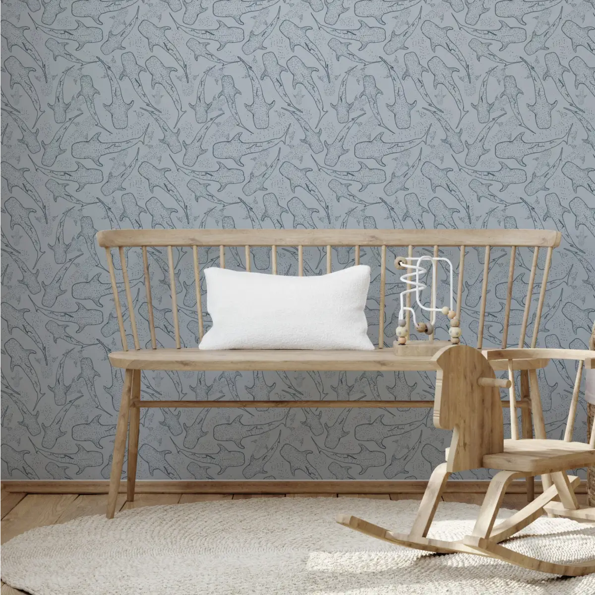 Wharton Wallpaper - Subtle Sharks - by Studio Stephie - Loomwell Home Goods