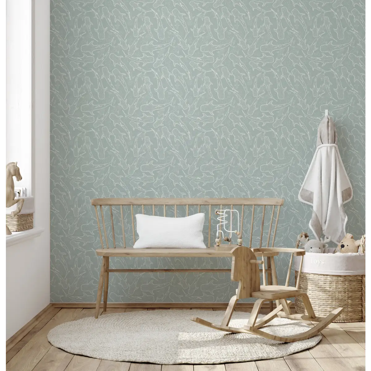 Wharton Wallpaper - Subtle Sharks - by Studio Stephie - Loomwell Home Goods