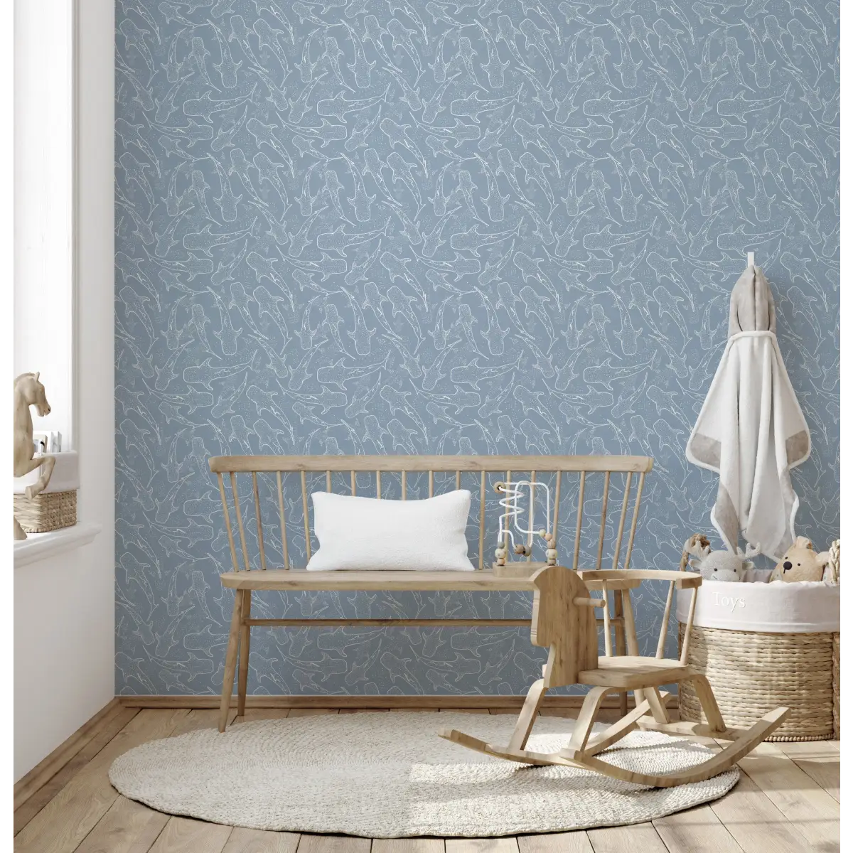 Wharton Wallpaper - Subtle Sharks - by Studio Stephie - Loomwell Home Goods