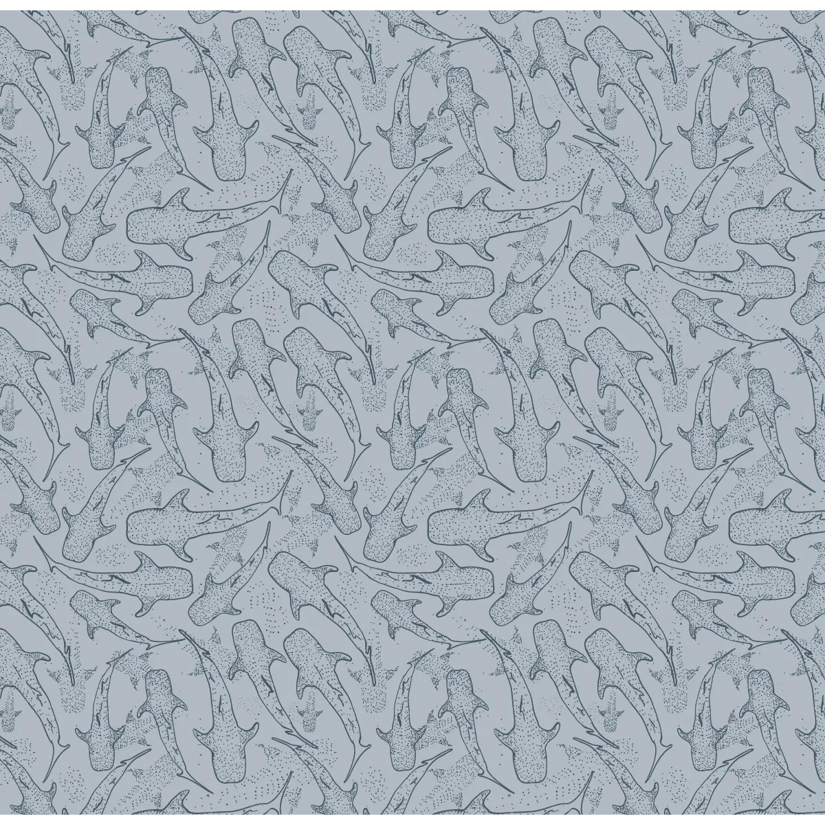 Wharton Wallpaper - Subtle Sharks - by Studio Stephie - Sample 1 foot by 1 foot / Dark Blue - Loomwell Home Goods