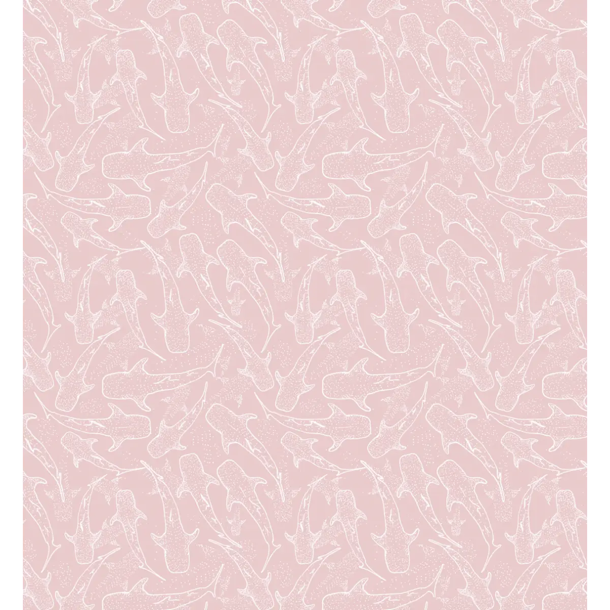 Wharton Wallpaper - Subtle Sharks - by Studio Stephie - Sample 1 foot by 1 foot / Light Pink - Loomwell Home Goods