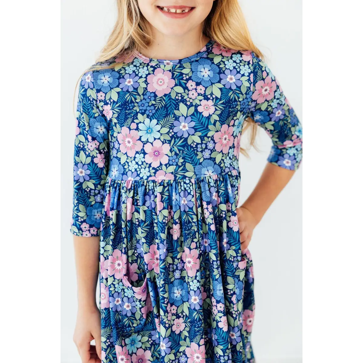 Pocket Twirl Dress - Whimsy - Navy Floral - 6-12M - Mila & Rose ®