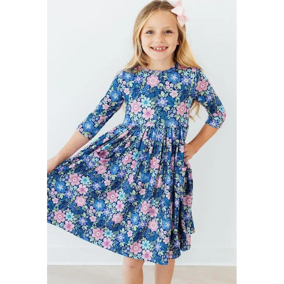 Pocket Twirl Dress - Whimsy - Navy Floral - Mila & Rose ®