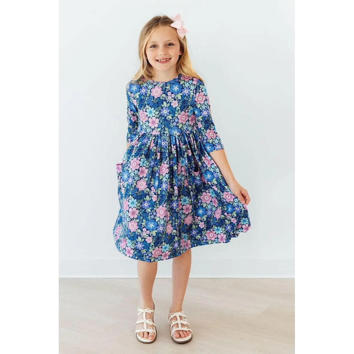 Pocket Twirl Dress - Whimsy - Navy Floral - Mila & Rose ®