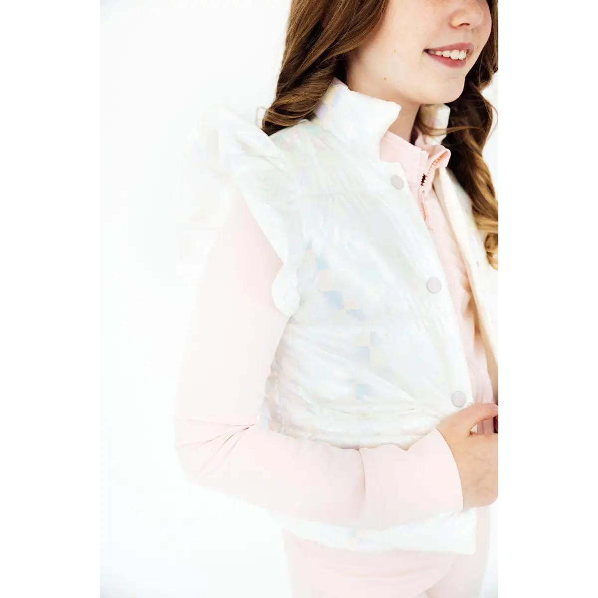 White Checker Puffer Vest - Mila & Rose ®