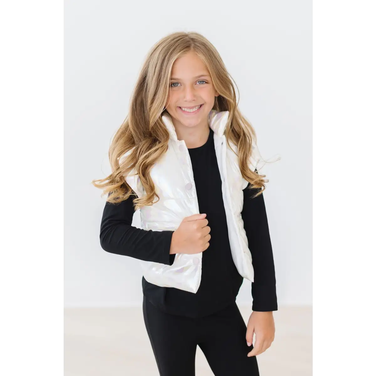 White Checker Puffer Vest - Mila & Rose ®