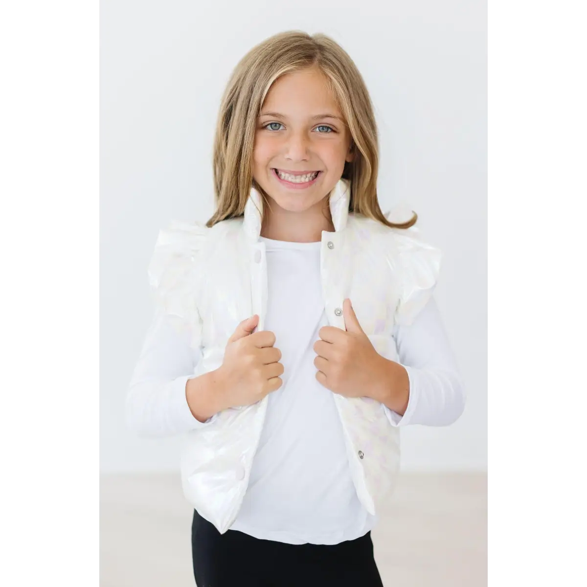 White Checker Puffer Vest - Mila & Rose ®