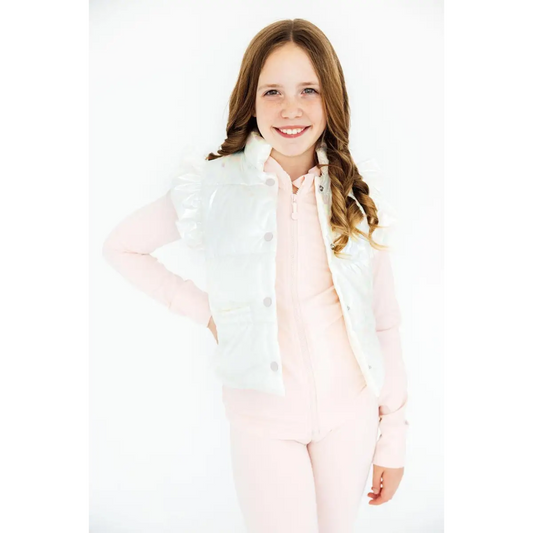 White Checker Puffer Vest - Mila & Rose ®