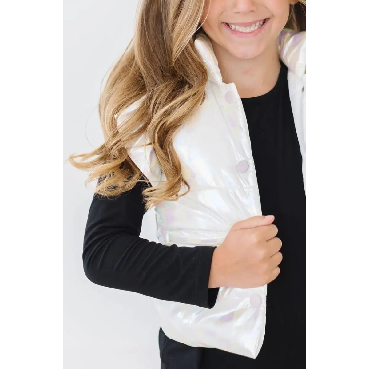 White Checker Puffer Vest - Mila & Rose ®