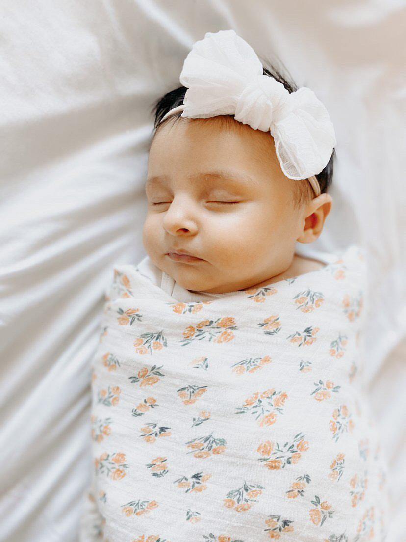 White Chiffon Knot Bow Headband - Harp Angel Boutique